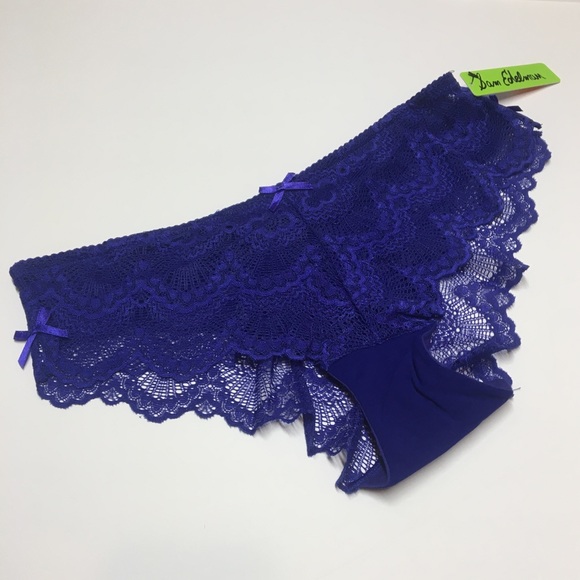π Spectrum Blue Scalloped Lace Hipster Panty - Picture 4 of 14
